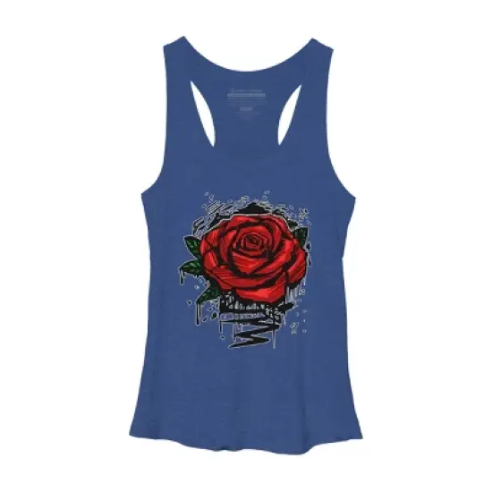 Women's Design By Humans Rugged Rose By Adamzworld Racerback Tank Top image {11}
