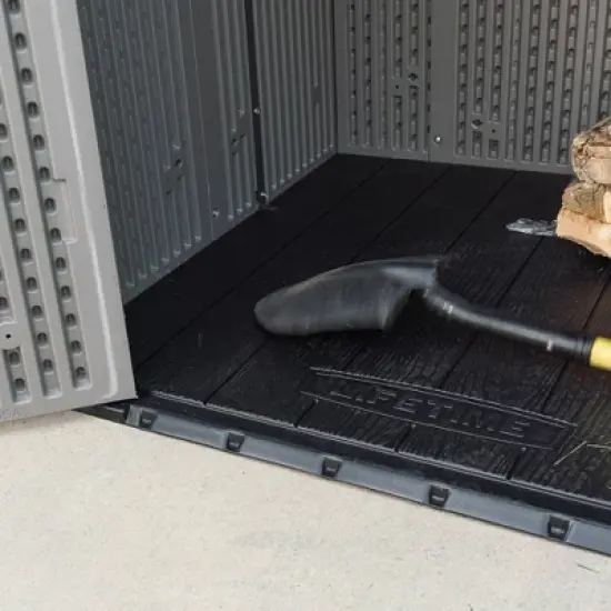 Lifetime 6' x 3.5' Utility Shed Storm Dust: Outdoor Storage, HDPE Construction, Lockable Doors image {6}