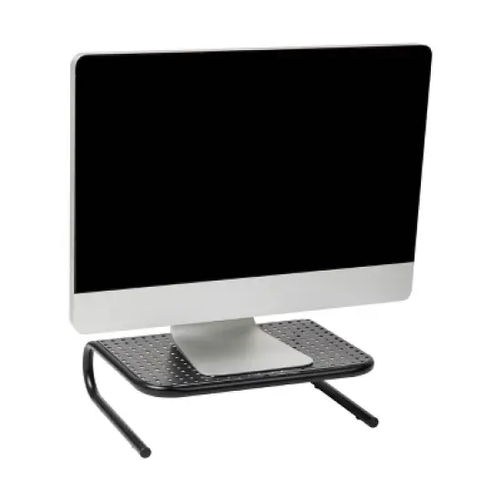 Mind Reader Monitor Stand, Ventilated Laptop Riser, Desktop Organizer, Office, Metal, 14.5"L x 11.25"W x 4.25"H, Black image {10}