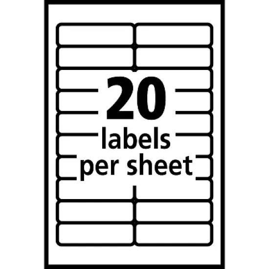 Avery Laser/Inkjet Multipurpose Labels 1/2" x 1 3/4" White 20/Sheet 689458 image {2}