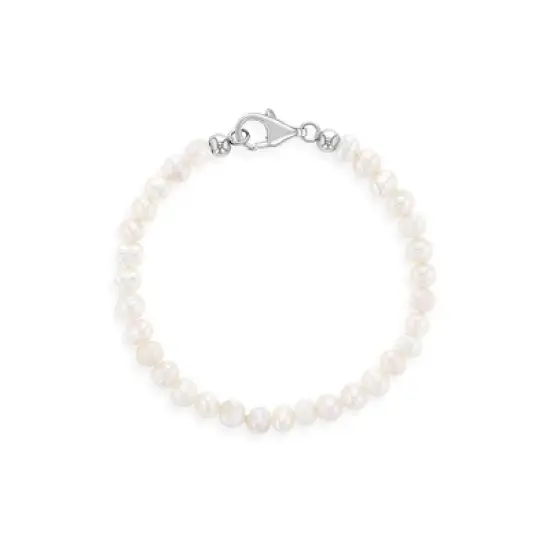 Girl's Small Freshwater Cultured Pearl Bracelet Sterling Silver - In Season Jewelry image {5}