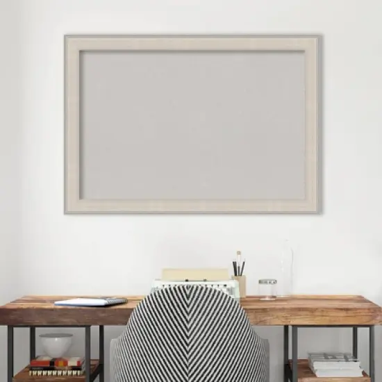 40"x28" Cottage Wood Frame Gray Cork Board White/Silver - Amanti Art: Wall Mount, Custom Framed image {8}