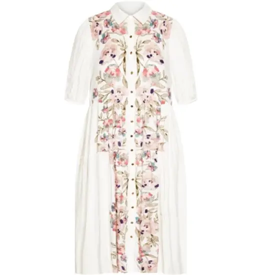 Women's Plus Size Charlotte Placement Dress - ivory | AVENUE image {2}