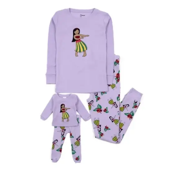 Leveret Girl and Doll Matching Cotton Pajamas image {9}