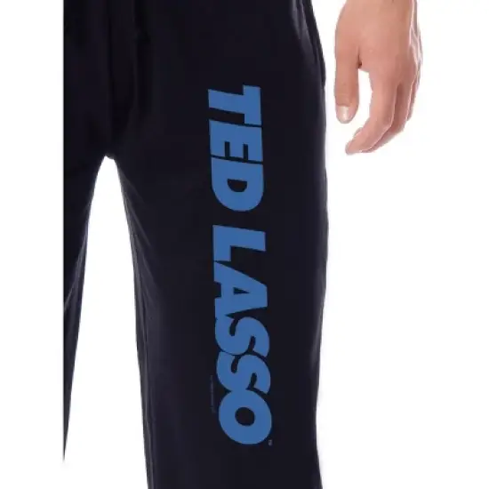 Ted Lasso Womens' TV Series Show Title Logo Sleep Jogger Pajama Pants Black image {1}