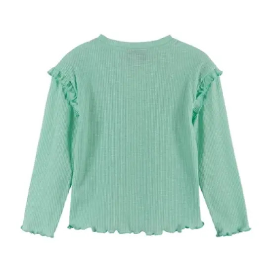 Andy & Evan Kids  Girls Smiley Long Sleeve Tee Blue, Size 6 image {1}