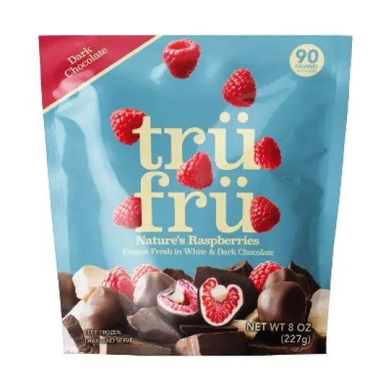 Tru Fru White & Dark Chocolate Frozen Whole Raspberries  - 8oz image {5}