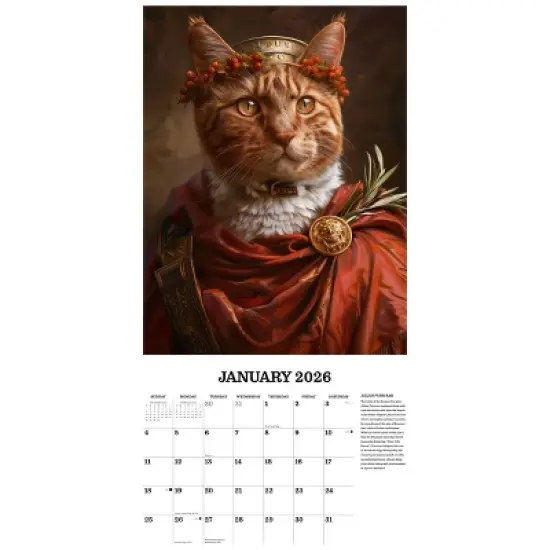 Willow Creek Press 12"x12" 2026 Cats in Hiss-tory Wall Calendar image {2}