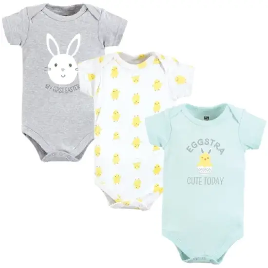 Hudson Baby Unisex Baby Cotton Bodysuits, Eggstra Cute image {7}