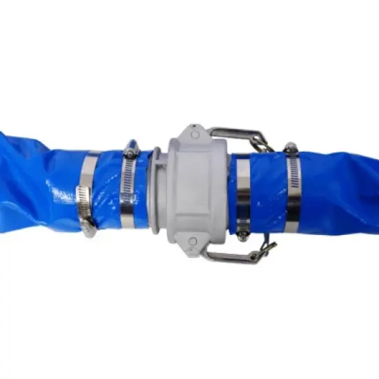 Syemin Drip Irrigation 100Ft Pool Backwash Hose, Heavy Duty Water Discharge Pump Hoses for Swimming Drain Pools with Aluminum Camlock, Blue, 3"*3"*3" image {4}