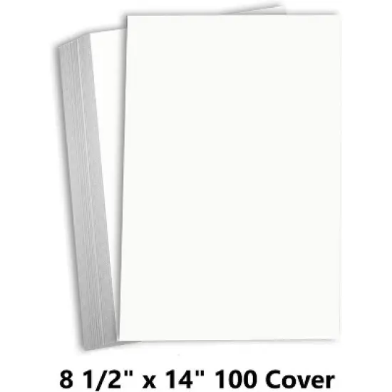 Hamilco Bright White Legal Cardstock Paper 8 1/2" x 14" Card Stock 100lb Cover 25 Pack image {1}