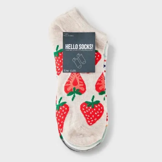 Women's Fruit 6pk Low Cut Socks - Assorted Colors 4-10 image {1}