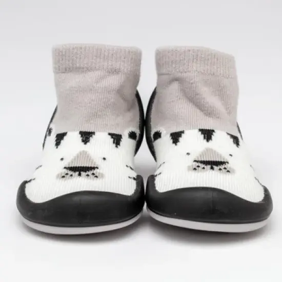 Komuello Toddler Boy/Girl First Walk Sock Shoes White Tiger image {1}