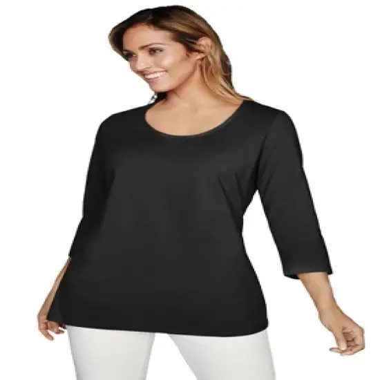 Jessica London Women&rsquo;s Plus Size Scoop-Neck Tee image {3}