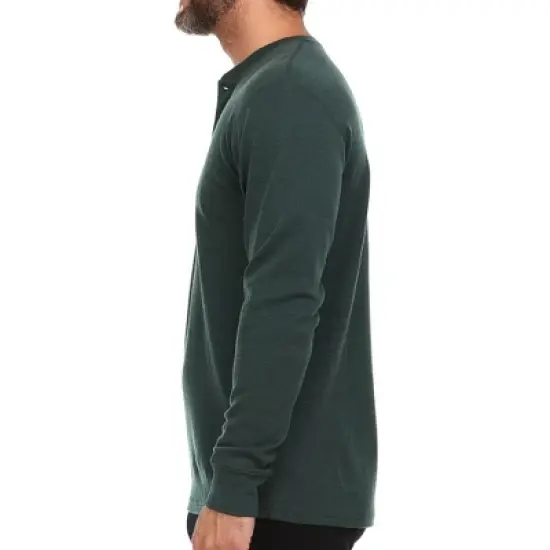 Minus33 Merino Wool Midweight - Men's Long Sleeve Henley 100% Merino Wool Forest Green L image {2}