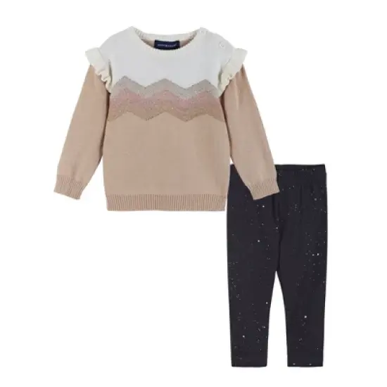 Andy & Evan  Infant  Girls Eyelash Sweater W/Leggings Set image {5}