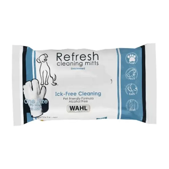 Wahl Refresh Cleaning Unscented Mitts Dog Wipes - 24ct/2pk image {3}