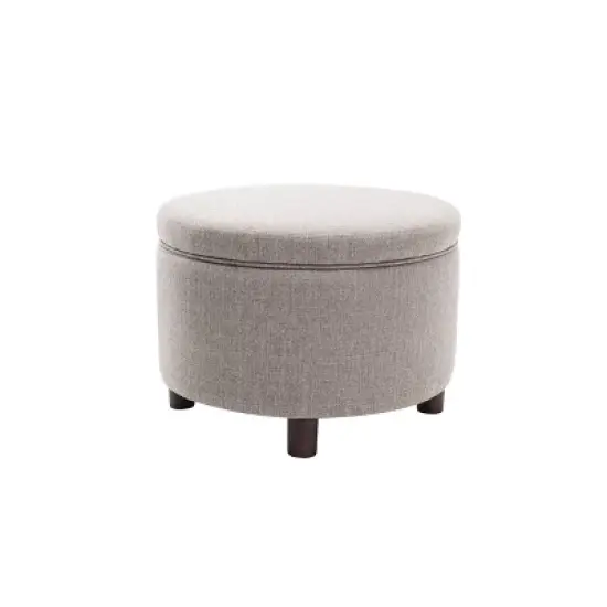 Large Round Storage Ottoman with Lift Off Lid - WOVENBYRD image {17}