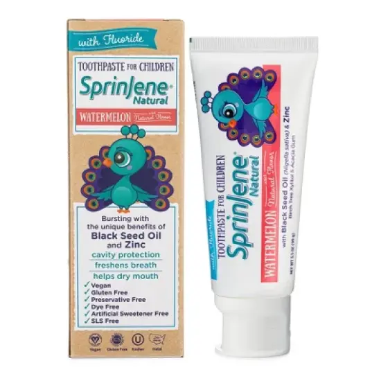 SprinJene Natural Kids Cavity Protection Toothpaste - Watermelon - 3.5oz image {6}