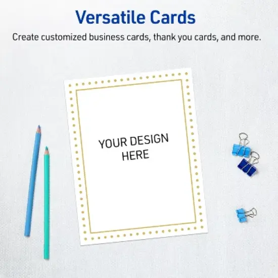 Avery 8.5" x 11" Cards, Gold Border with Gold Dots, 10 ct image {5}