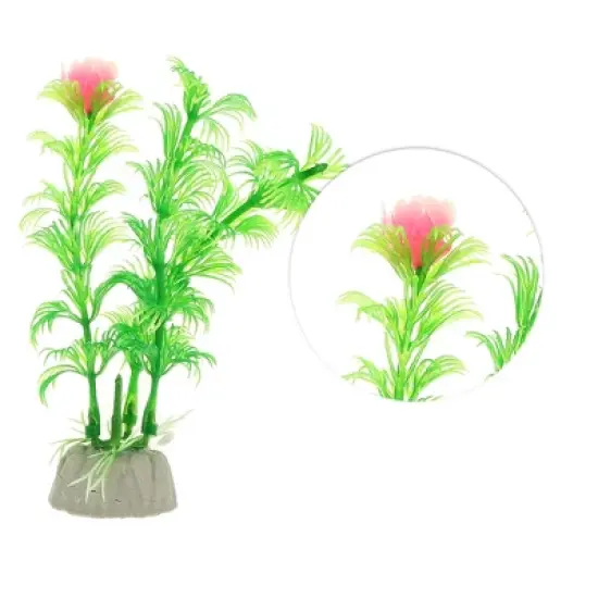 Unique Bargains Aquarium Plastic Plants Tree for Fish Tank Landscape Decor Green 2 Pcs image {2}