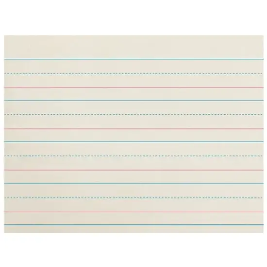 Zaner-Bloser&reg; Newsprint Handwriting Paper, Dotted Midline, Grades Pre-K & K, 1-1/8" x 9/16" x 9/16" Ruled Long, 10-1/2" x 8", 500 Sheets image {1}