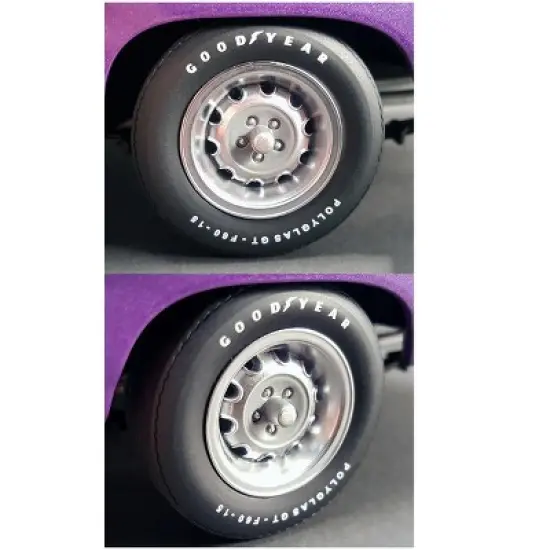 Muscle Car Rally Wheels and Tires Set of 4 pieces from "1970 Dodge Coronet Super Bee" 1/18 by GMP image {1}