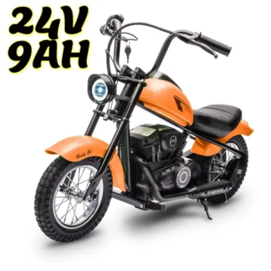 Jojoka Electric Motorcycle for Kids, 24V 250W Dirt Bike, Two Speed Modes up to 14MPH, Dirt Bike with LED Lights, Ride for Teens image {11}