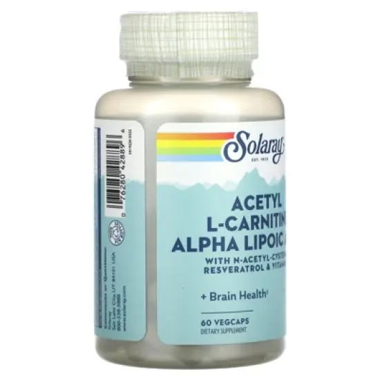 Solaray Acetyl L-Carnitine Alpha Lipoic Acid, 60 VegCaps image {3}