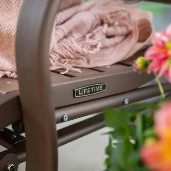 Lifetime Glider Bench, Faux Wood, Brown 60290 image {4}