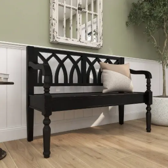 Farmhouse Wood Sitting Bench - Olivia & May image {8}