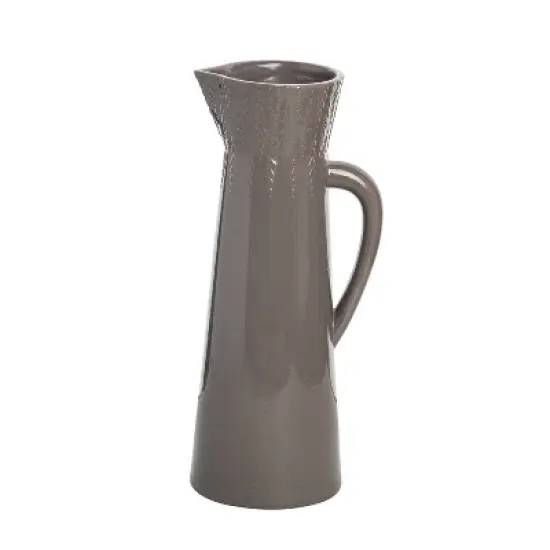 Transpac Stoneware 15 in Brown Autumn Dot Texture Common Ground Pitcher for Fall Harvest Beverage Serving image {2}