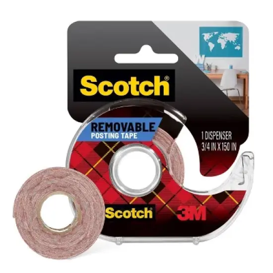 Scotch Removable Poster Tape: Clear Double Sided Wall Tape for Posters, 0.75" x 150" image {11}