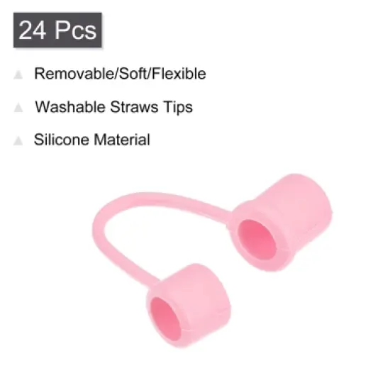 Unique Bargains Silicone Removable Washable Flexible Drinking Straw Cover Cap image {2}