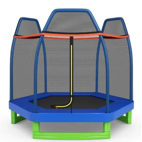 Costway 7FT Kids Trampoline Outdoor Indoor Recreational Bounce Jumper ASTM Approved image {9}