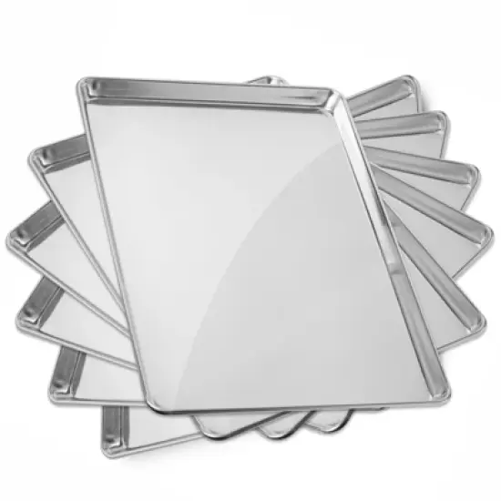 GRIDMANN 18" x 26" Commercial Grade Aluminum Cookie Sheet Baking Tray Pan Full Sheet image {10}