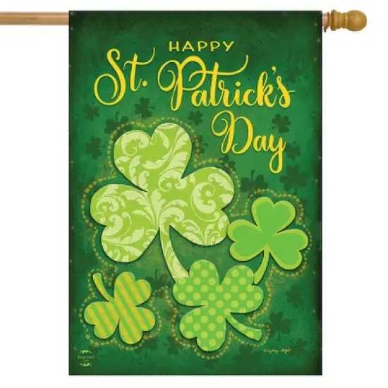 Briarwood Lane Lucky Shamrocks St. Patrick's Day House Flag Patte image {1}