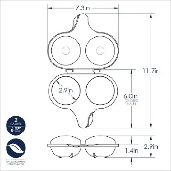 Nordic Ware 2 Cavity Egg Poacher image {4}