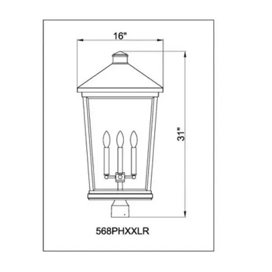 Z-Lite Beacon 4 - Light Post Light in  Black image {3}