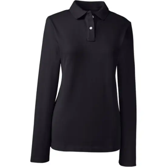 Lands' End School Uniform Women's Long Sleeve Feminine Fit Mesh Polo Shirt image {5}