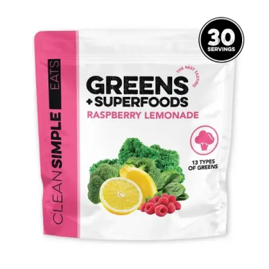 Clean Simple Eats Greens Powder - Raspberry Lemonade - 11.6oz/30 Servings image {7}
