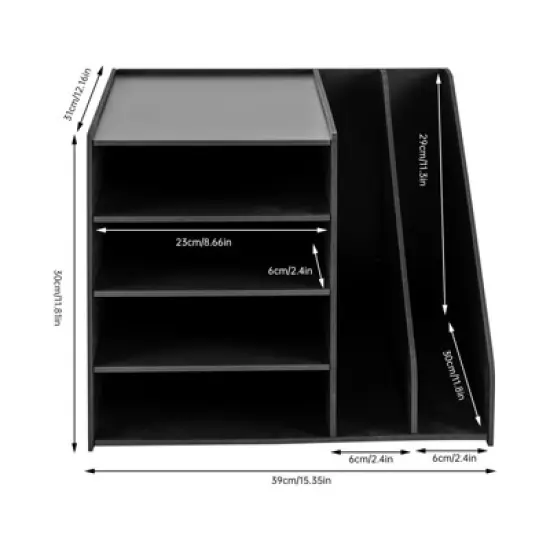 YIYIBYUS PVC File Holder Organizer, Mail Sorter, Black image {4}