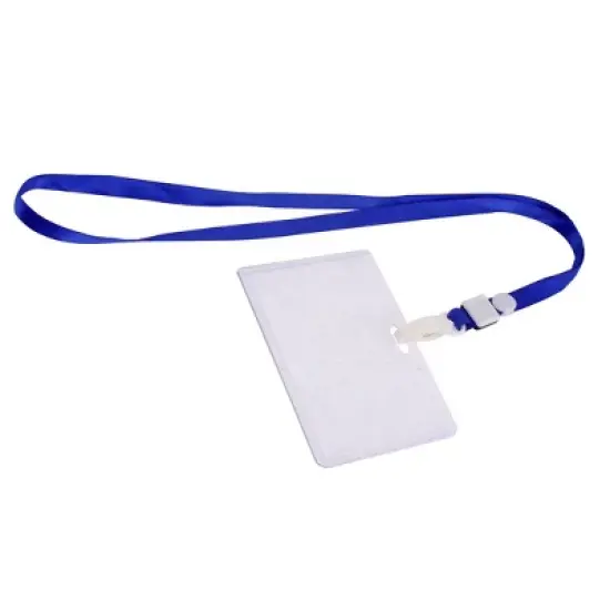 Unique Bargains Plastic Business Lanyard ID Badge Card Key Holder Case Pocket Neck Strap Clear image {2}