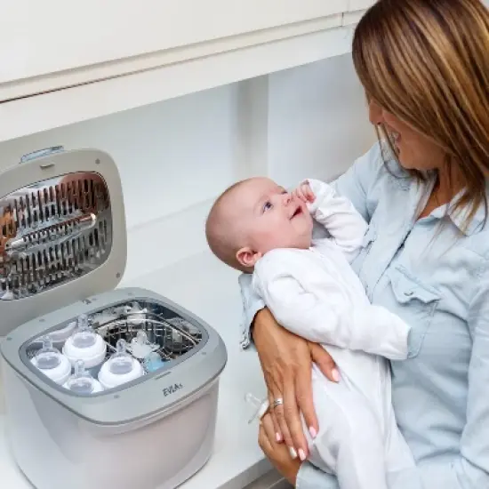 EVLA&rsquo;S UV Light Sanitizer Box, Feeding Bottle Sanitizer & Dryer, Sanitizes Baby Bottles, Pacifiers, Toys, Teethers in minutes, Touch Screen image {1}