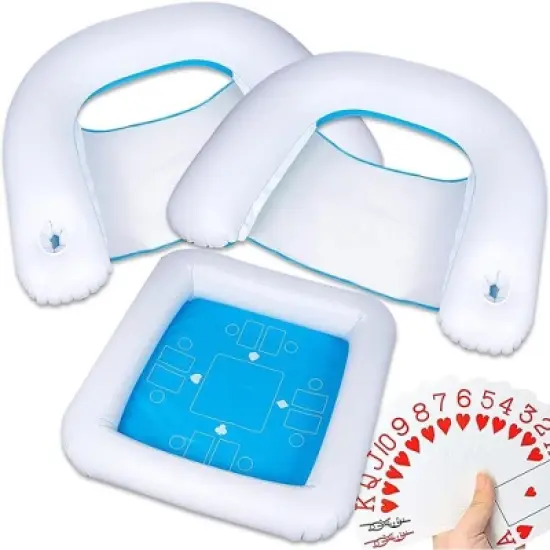 Zone Tech Game Station Set with Waterproof Playing Cards for Pool or Beach Blue/White (1 Game Set) image {9}