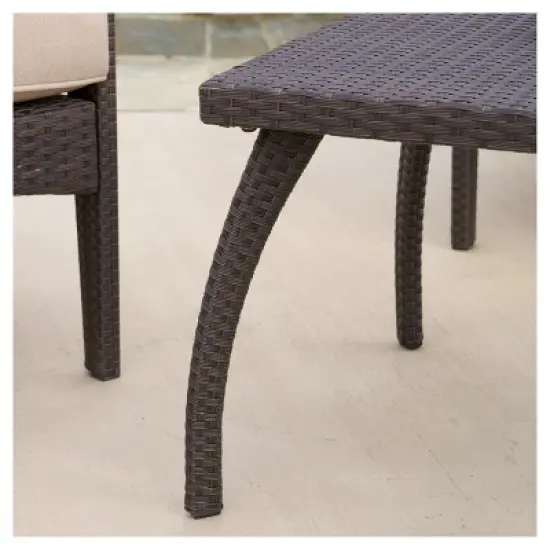 Honolulu Outdoor 4pc Wicker Seating Set and Cushions - Christopher Knight Home image {2}