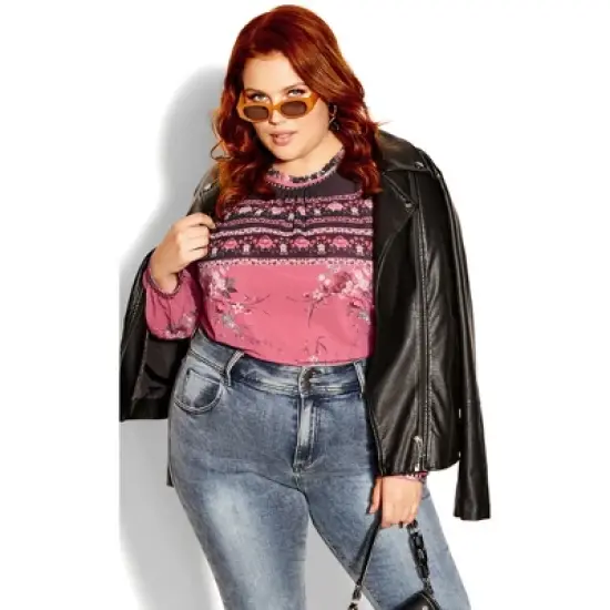 Women's Plus Size Adele Top - rosey | CITY CHIC image {6}