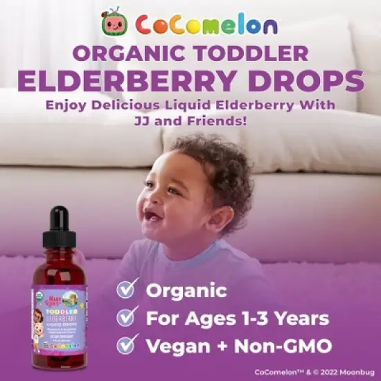 MaryRuth's Cocomelon Toddler Elderberry Drops, Blueberry Raspberry, Org, 1 oz image {4}