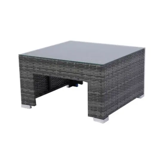 YOOCOZZ Outdoor PE Wicker Daybed & Sectional Sofa with Retractable Canopy and Removable Cushions - Black image {10}