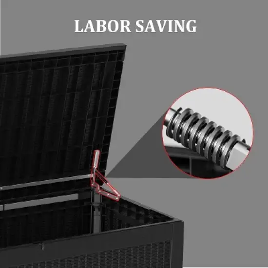BI&SEA 150 Gallon Waterproof Deck Box-094A,Lockable Resin Storage Box for Patio Furniture Cushions Garden Tools and Outdoor Delivery Storage image {5}